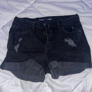 black jean shorts